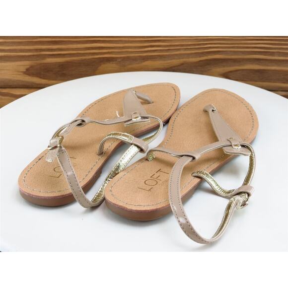 LOFT Size 7 M Women Sandal Thong Beige Synthetic - Picture 6 of 10